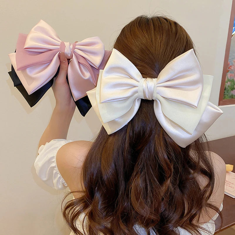 Sweet Satin Bow Hair Clips – Bowknot Barrettes for Women & Girls Bow Hair Barrettes Babs