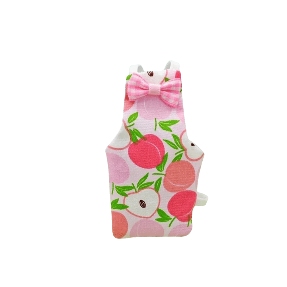 Parrot Diaper Flight Suit with Bowtie – Fruit Pattern, S/M/L Bird Flight Suit Babs Pink-S