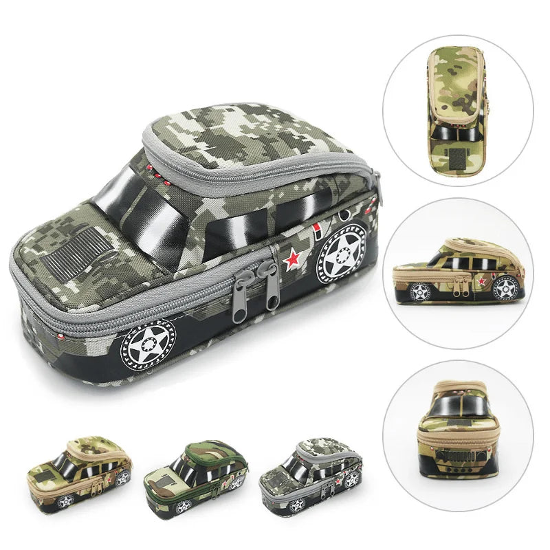 Camouflage Canvas Pencil Case with Lock & Double Zipper Lockable Pencil Case Babs