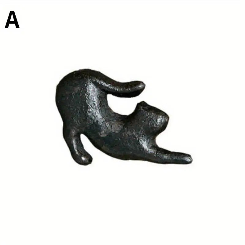 Cat Shaped Cast Iron Cabinet Knobs & Drawer Pulls – Matte Black Cabinet Knobs & Pulls Babs A