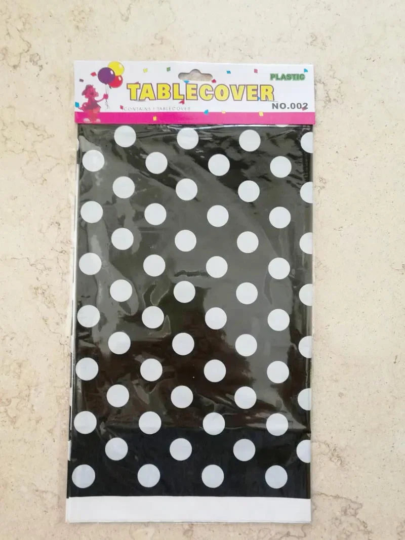 20pcs Festive Dot Disposable Tablecloths 180x108cm Party Covers Disposable Tablecloth Babs black