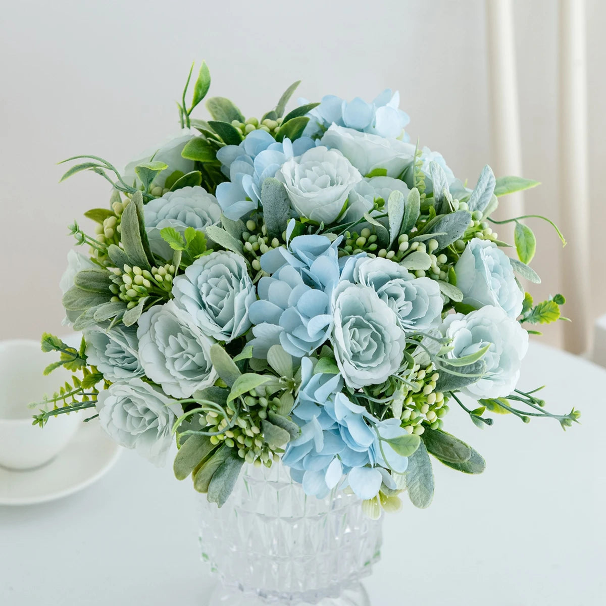 Artificial Silk Rose & Hydrangea Bouquet | Wedding & Home Décor Artificial Flower Bouquet Babs