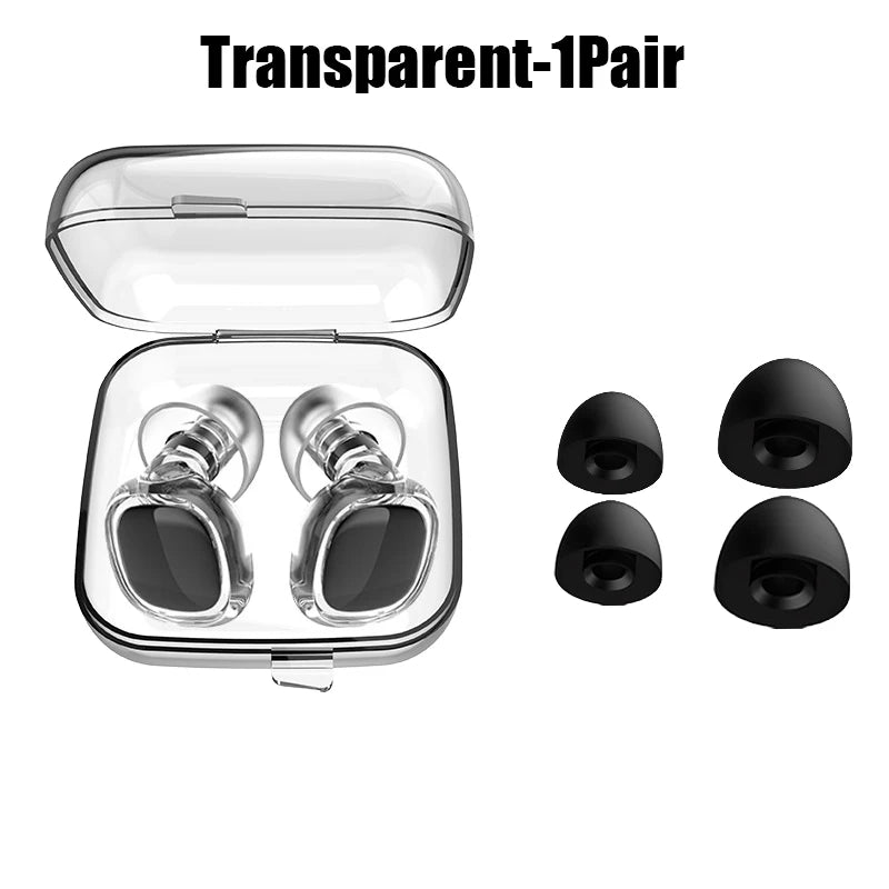 Silicone Ear Plugs for Sleeping – Waterproof & Noise Blocking Silicone Ear Plugs Babs Transparent-1Pair
