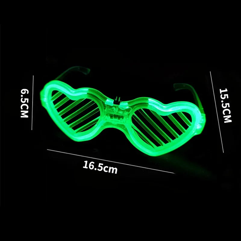 20-Pack LED Heart Shutter Shades Glow Glasses for Parties LED Party Glasses Babs
