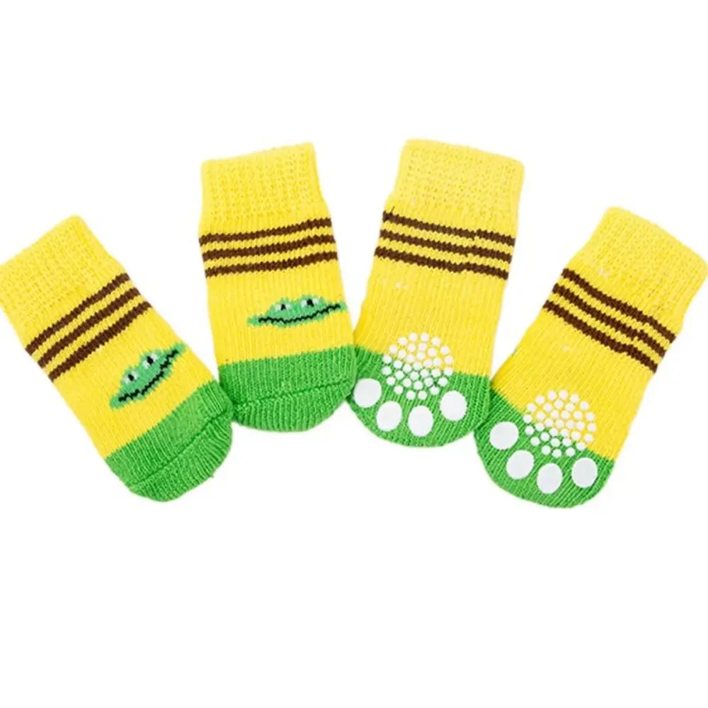 Cute Anti-Slip Pet Socks for Dogs & Cats – 4 Pack, S/M/L Pet Socks Babs