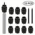 13-Pc Spot Weld Cutter Set – 3/8" Double-Sided HSS Drill Bits Spot Weld Cutter Set Babs Black No plug