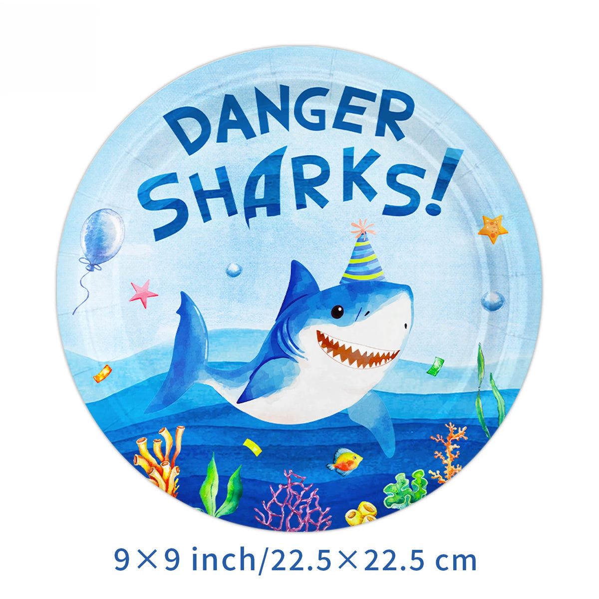 Under the Sea Party Tableware – Shark Paper Plates & Cups Party Tableware Set Babs A-2 10pcs