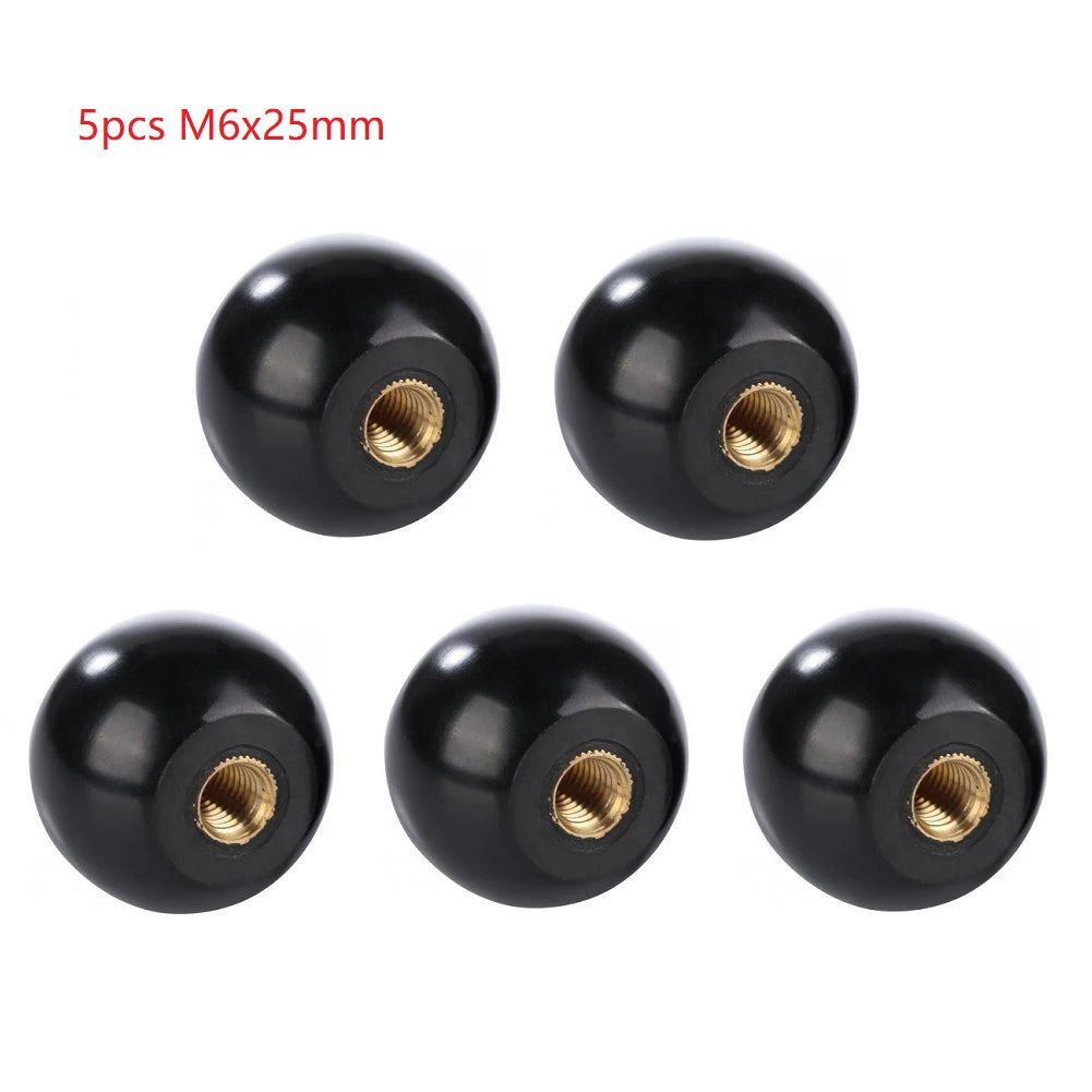 5pcs Bakelite Ball Lever Knobs M5–M12 Machine Tool Handles Machine Tool Knobs Babs M6x25