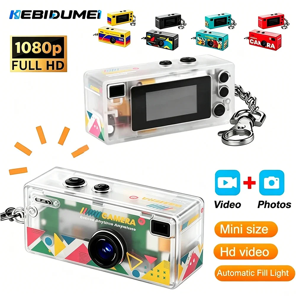 KEBIDUMEI Mini Retro Keychain Camera 1080P FHD Thumb Camcorder Mini Action Camera Babs
