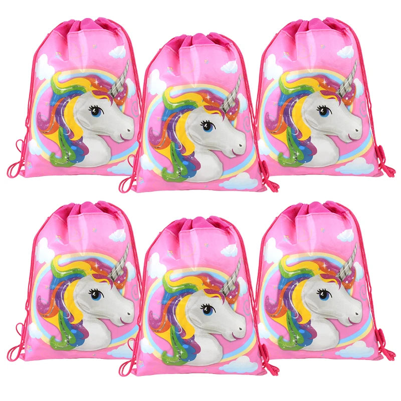 Unicorn Drawstring Bags Kids Party Favors – 1/6/12 Pack Party Favor Bags Babs D 1pcs