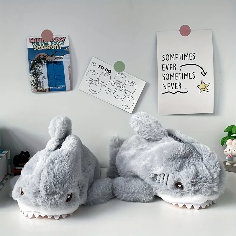 Plush Shark Pencil Case – Large Capacity Zipper Pouch Pencil Case Babs