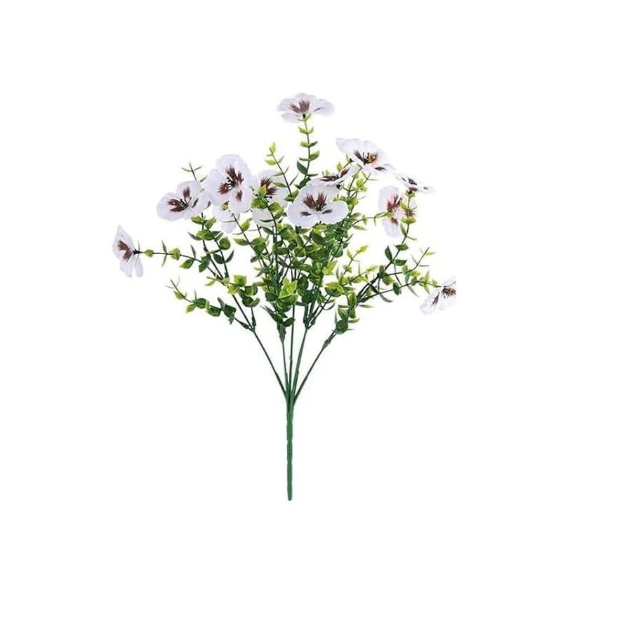 Artificial Silk Pansy Bouquet – Wedding & Home Floral Décor Artificial Flower Bouquet Babs WHITE 1 PC