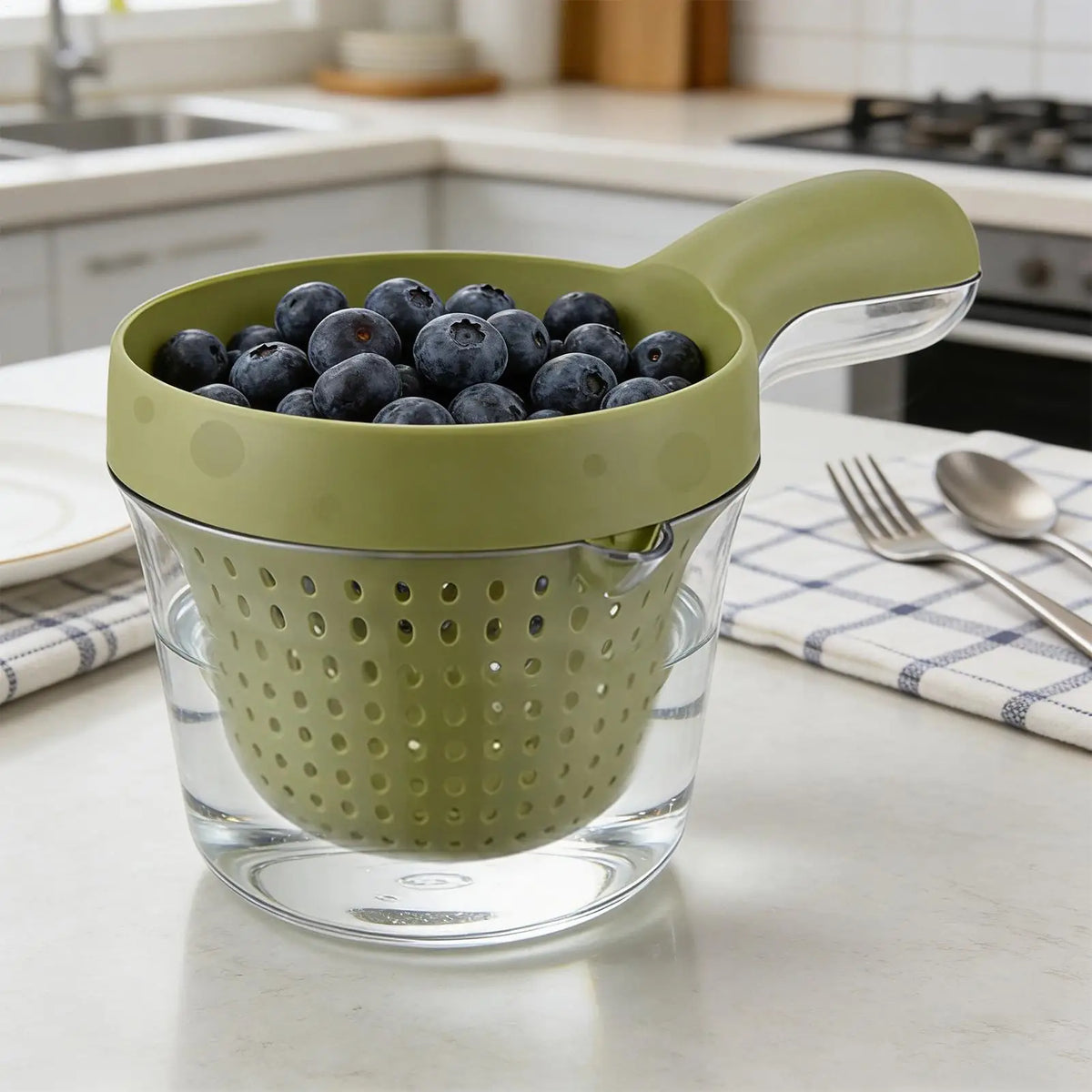 Dual-Layer Fruit & Vegetable Washing Basket with Strainer Kitchen Colander Basket Babs