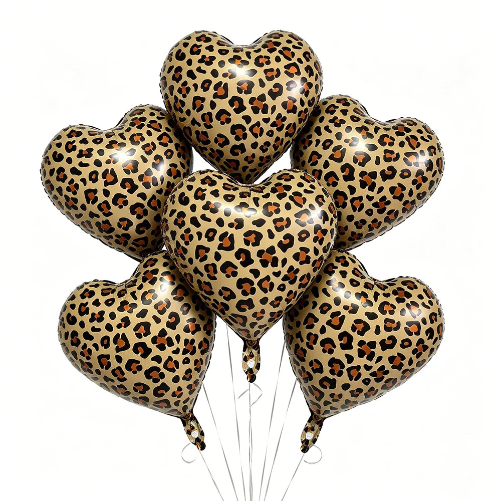 Leopard Print Foil Balloon Set – Safari Birthday Party Decor Party Foil Balloons Babs