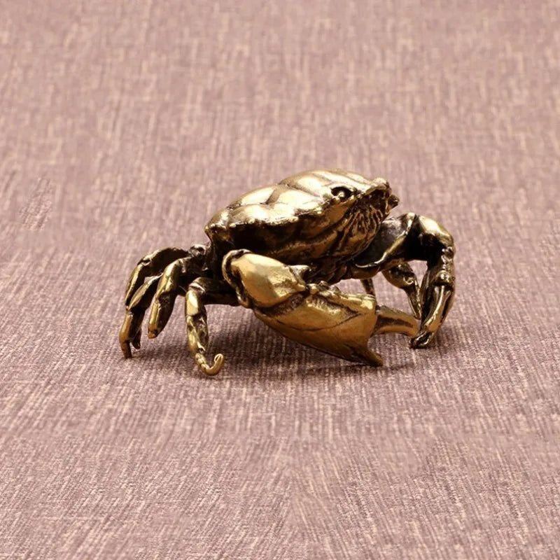 Vintage Brass Crab Statue – Antique Copper Miniature Figurine Decorative Figurine Babs