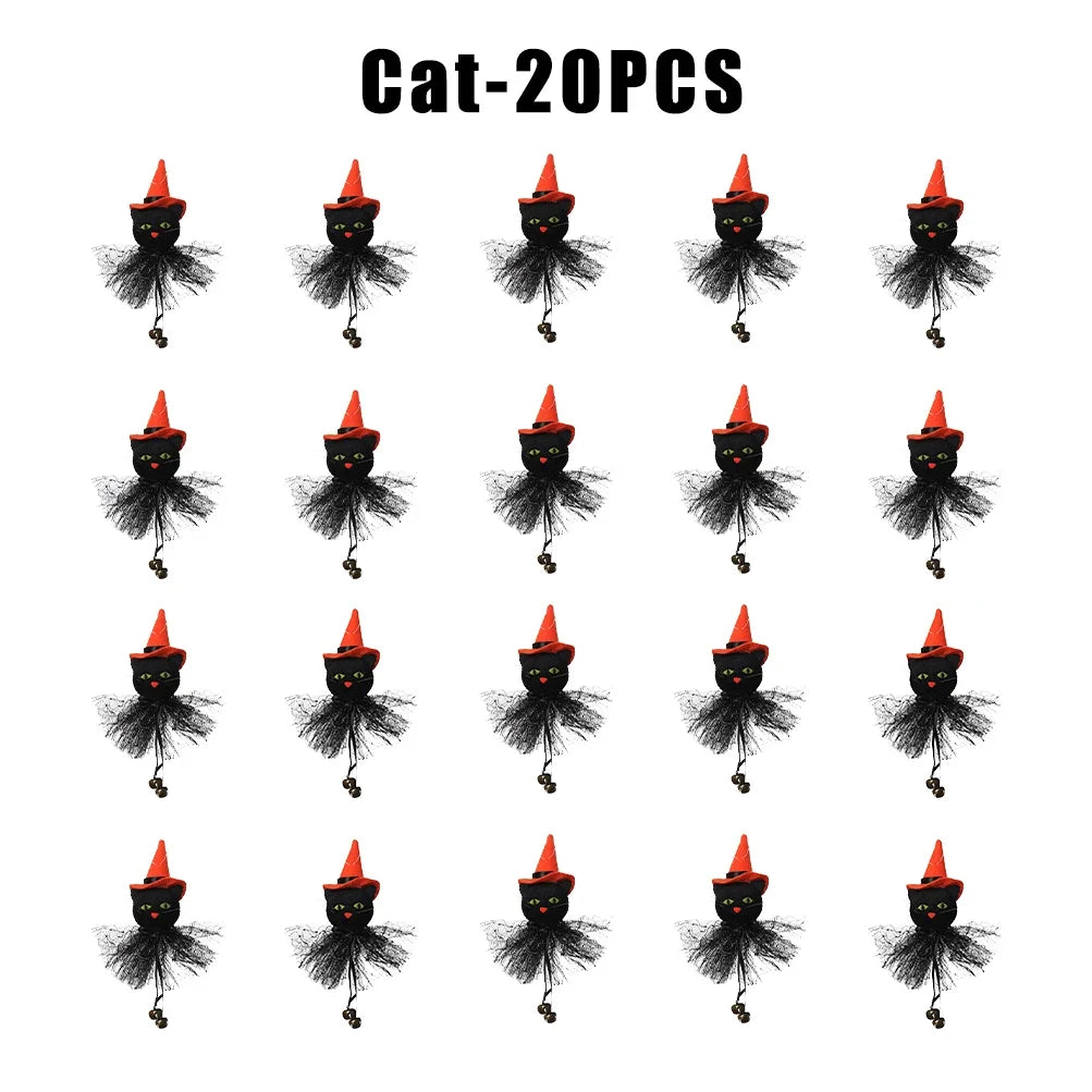 Halloween Witch Hanging Pendant – Wicker Pumpkin Ghost Decor Halloween Hanging Pendant Babs Cat 20PCS