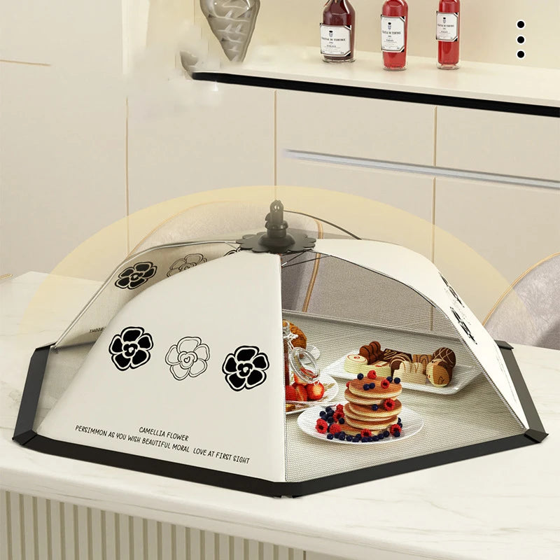 Large Foldable Food Cover – Fly & Dust Proof Mesh Net Foldable Food Cover Babs beige--80cm