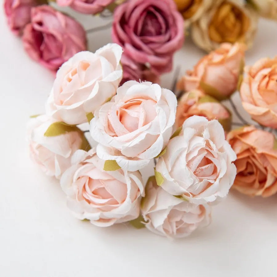 Artificial Silk Tea Rose Bouquet for Wedding & Home Decor Artificial Flower Bouquet Babs