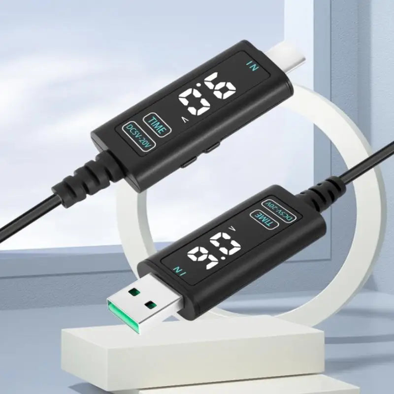USB/Type-C to DC 5.5x2.5mm Adjustable Voltage Charging Cable Charging Cable Babs