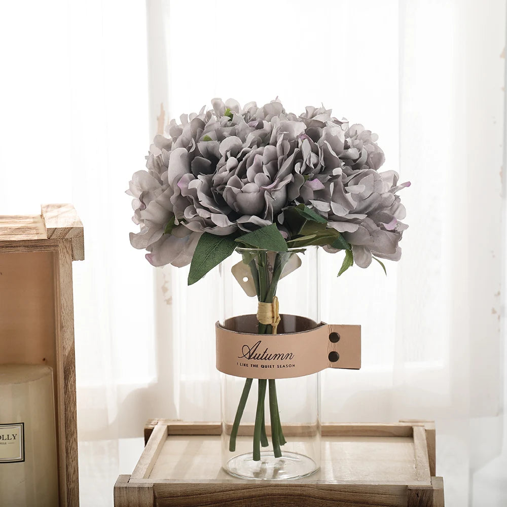 5-Pack Silk Peony Artificial Flowers – Wedding & Home Decor Artificial Flower Bouquet Babs