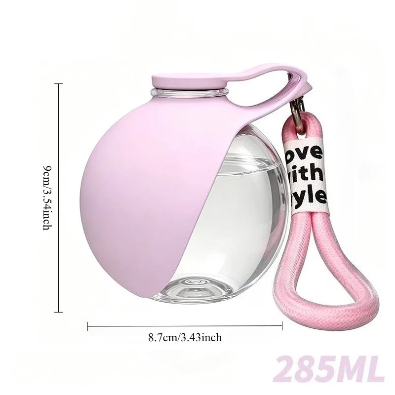 285ml Portable Dog Water Bottle – Collapsible Silicone Travel Cup Pet Travel Water Bottle Babs Pink