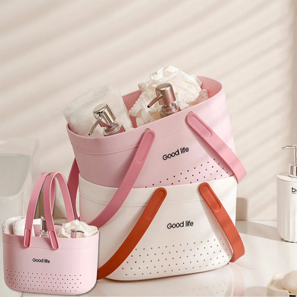 Portable Shower Caddy Basket with Handles – Plastic Storage Tote Shower Caddy Basket Babs