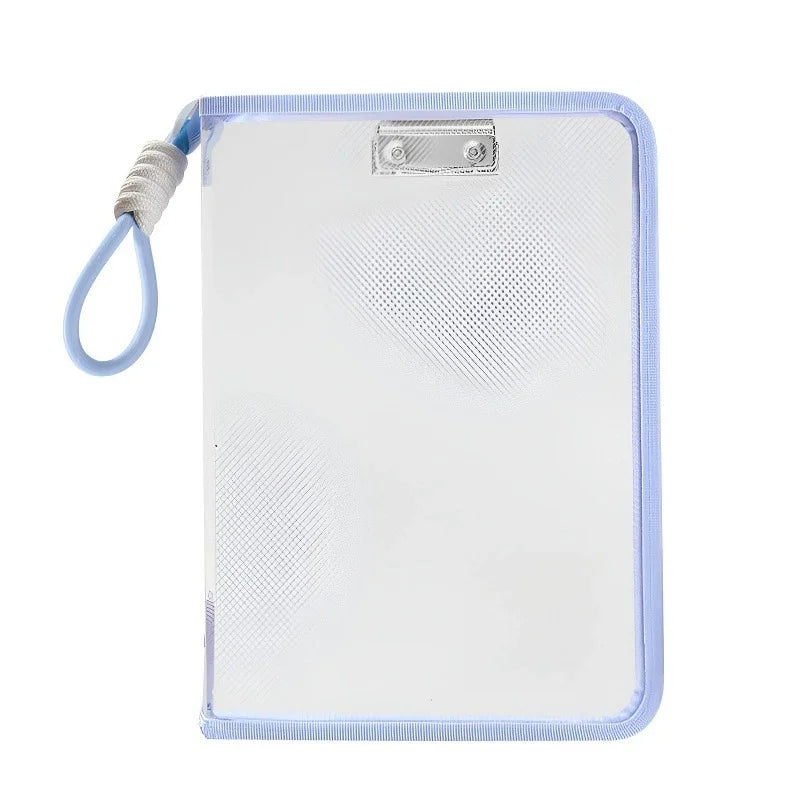Transparent Zippered Document Bag with Clip – A4 Mesh Pouch Document Storage Bag Babs Blue