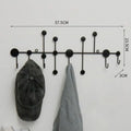 Wall Mounted Metal Coat Rack – 6-Hook Modern Minimalist Design Wall Mounted Coat Rack Babs Black-6 Hooks