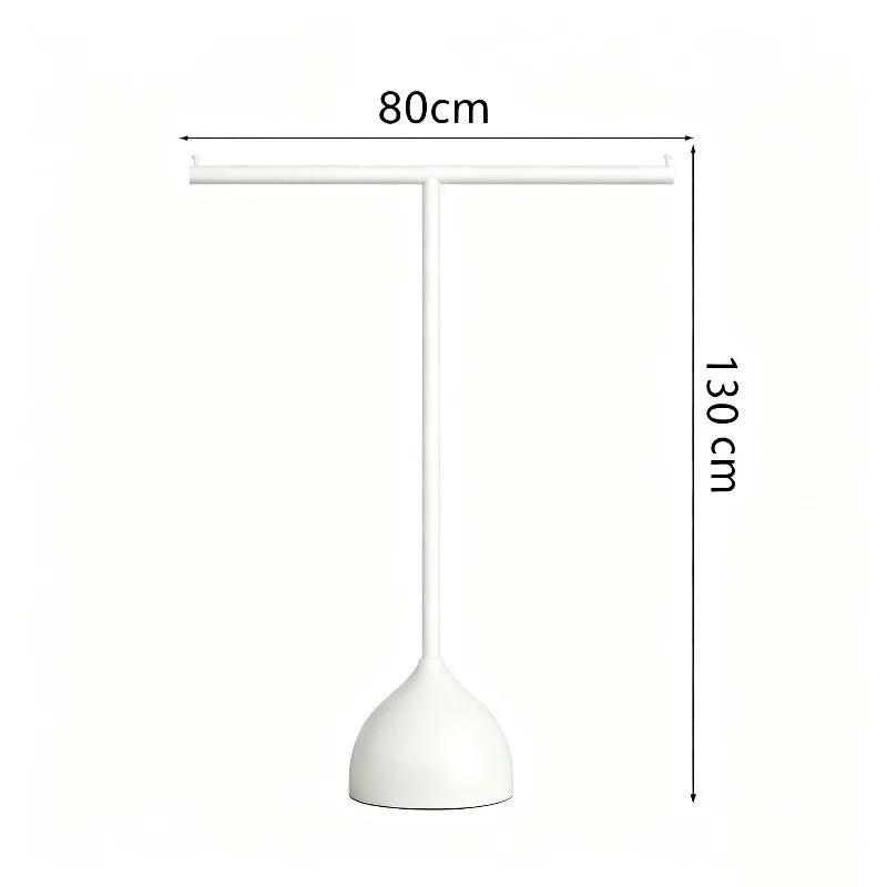 Floor-Standing Coat & Clothes Drying Rack – Metal, Foldable Coat & Drying Rack Babs White Length 80cm