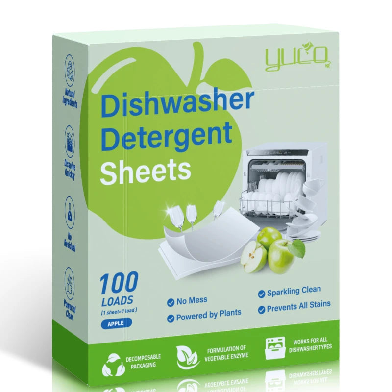Dishwasher Cleaning Tablets 100-Pack – Brightening & Degreasing Dishwasher Cleaning Tablets Babs green apple