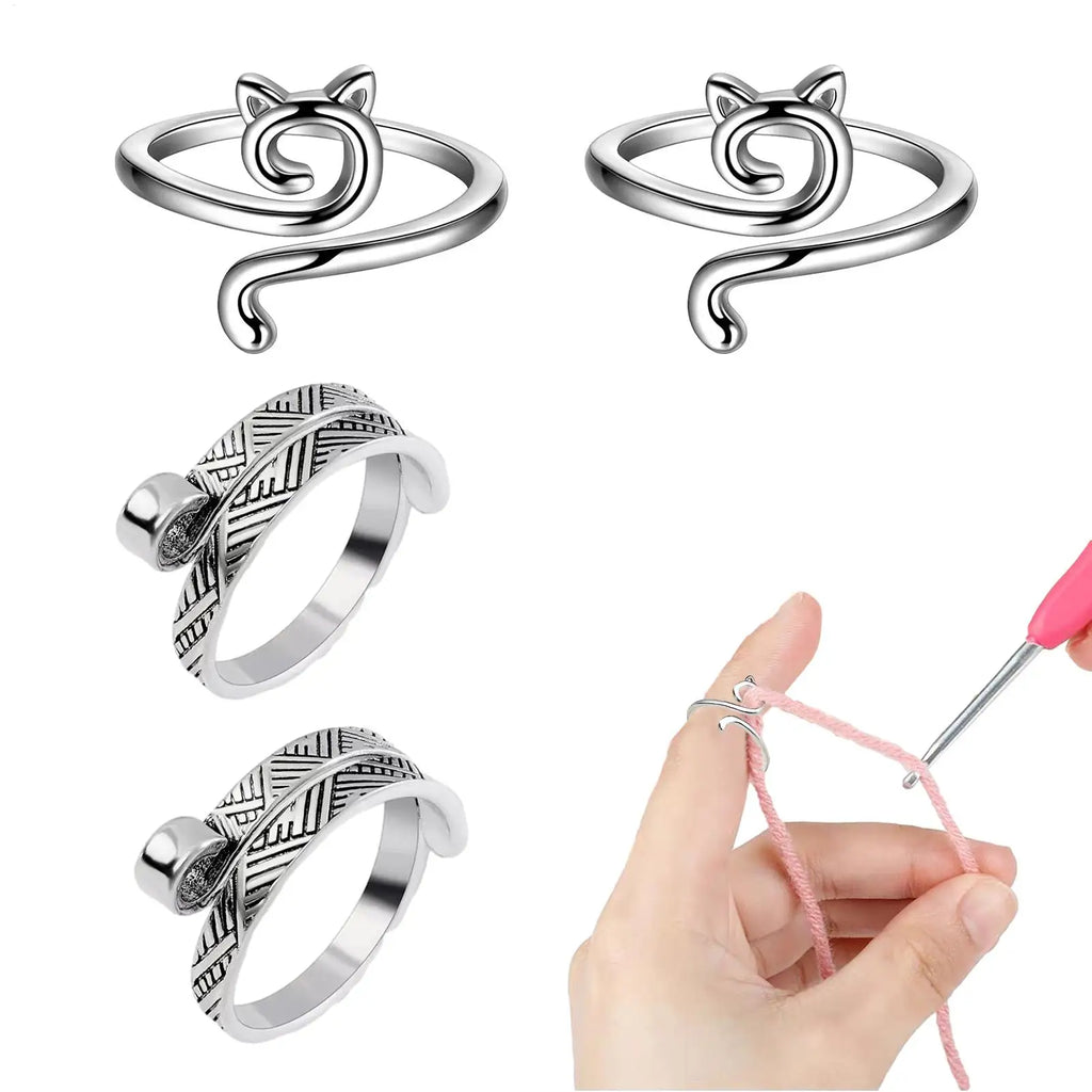 Adjustable Crochet Yarn Guide Ring | Knitting Thimble Holder Crochet Yarn Ring Babs