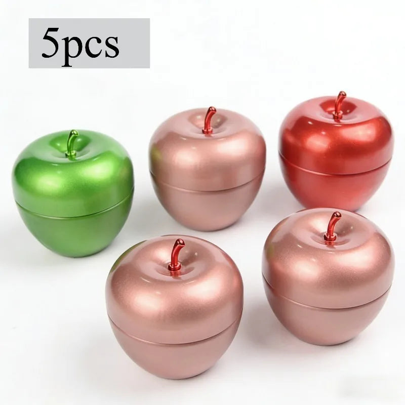 5-Pack Christmas Apple Tin Candy Jars – Festive Metal Containers Metal Food Tins Babs