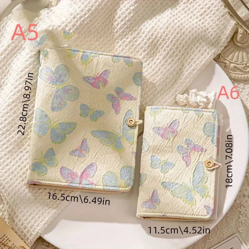 Butterfly Embroidered A5/A6 6-Ring Loose-Leaf Journal Notebook Loose-Leaf Journal Babs
