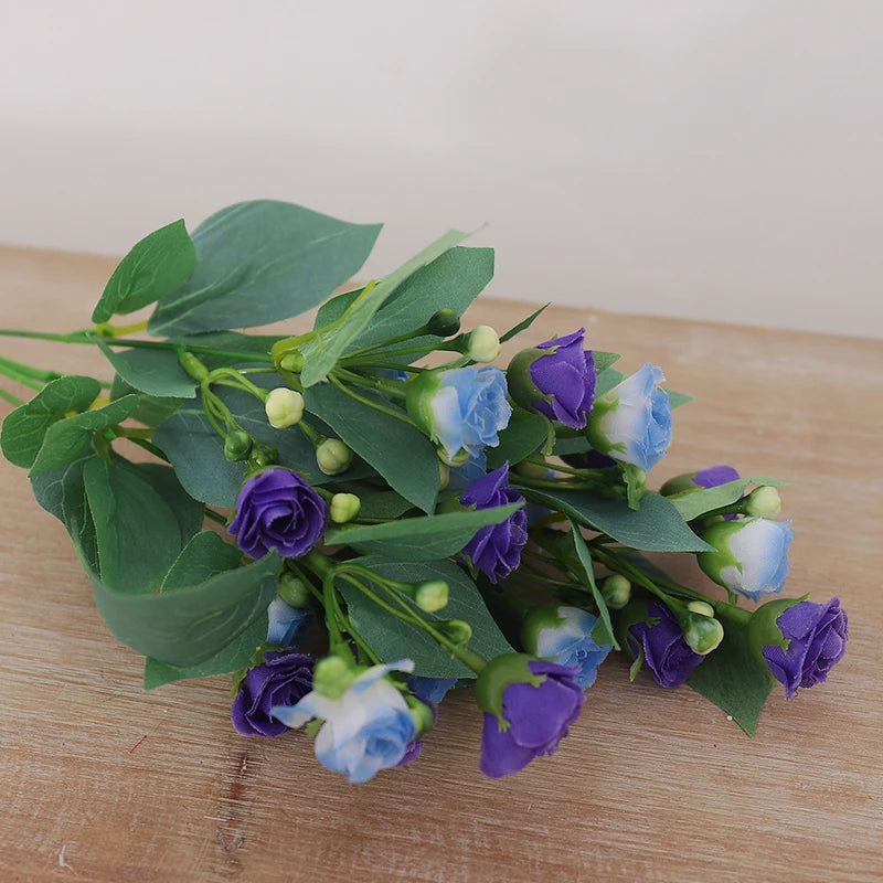 Silk Rose Artificial Flower Bouquet | Wedding & Home Décor Artificial Silk Flowers Babs Blue