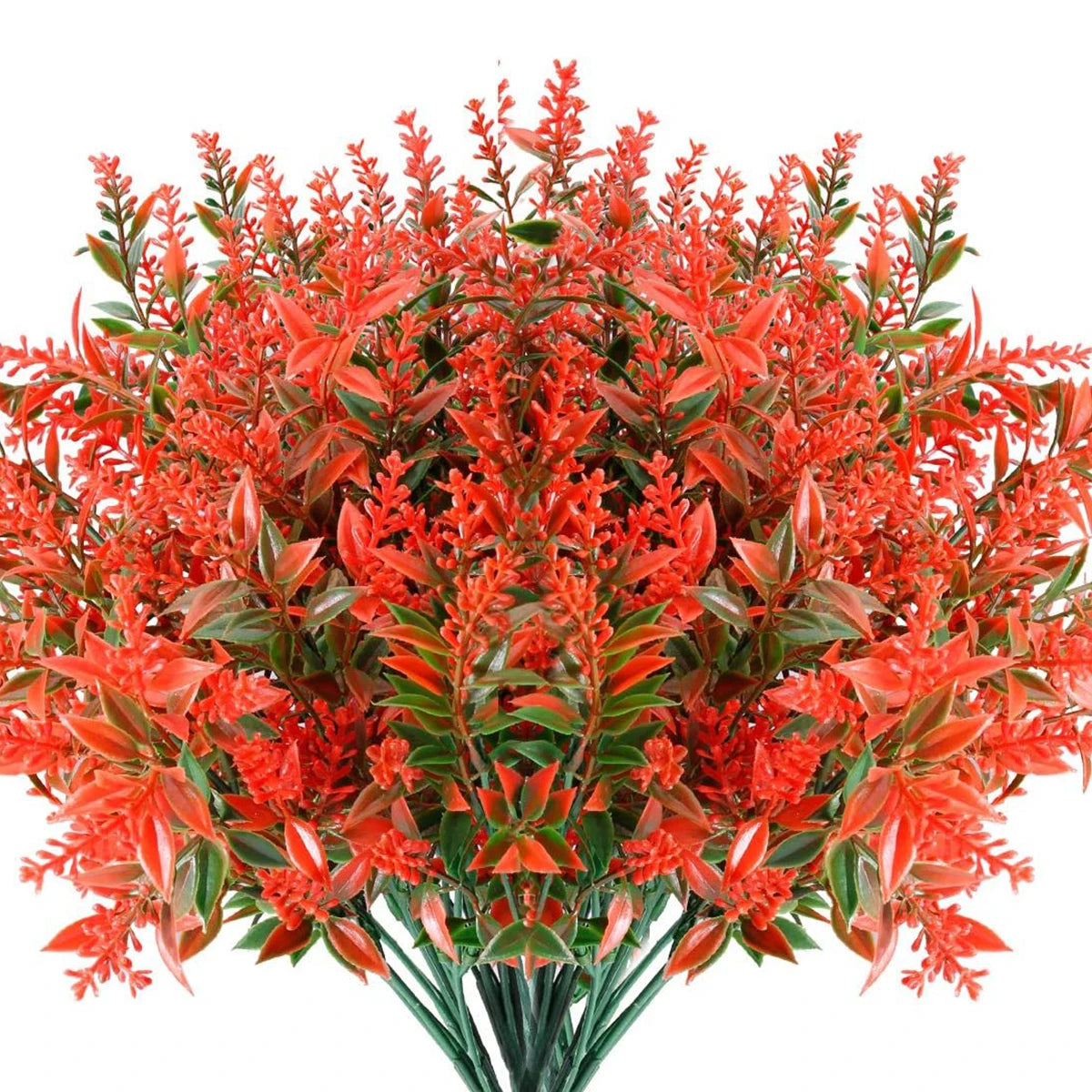 Artificial Lavender Stems – 10 Pcs Plastic Fake Flowers, 36cm Artificial Flower Stems Babs Orange 10 pcs