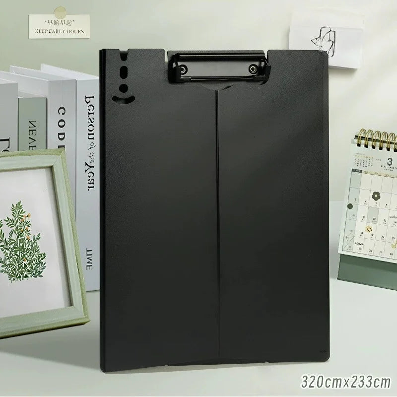 Foldable Clipboard with Storage & Profile Clip – A3/A4 Foldable Clipboard Babs Black