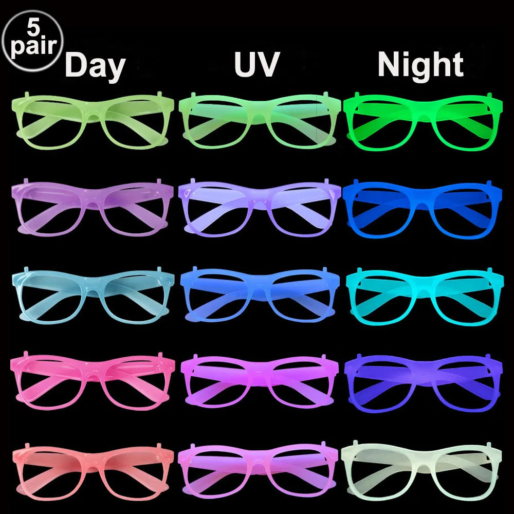 Glow in the Dark UV Neon Party Glasses – 5 to 50 Packs Neon Party Glasses Babs A 50 Packs