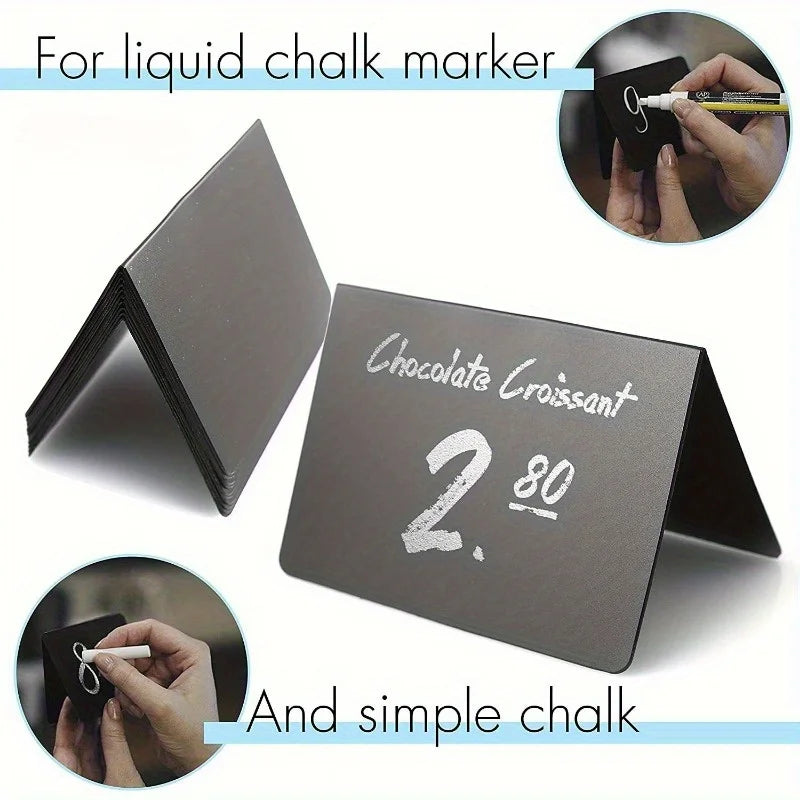 12pcs V-Shaped Erasable Blackboard Table Cards & Price Signs Blackboard Table Signs Babs