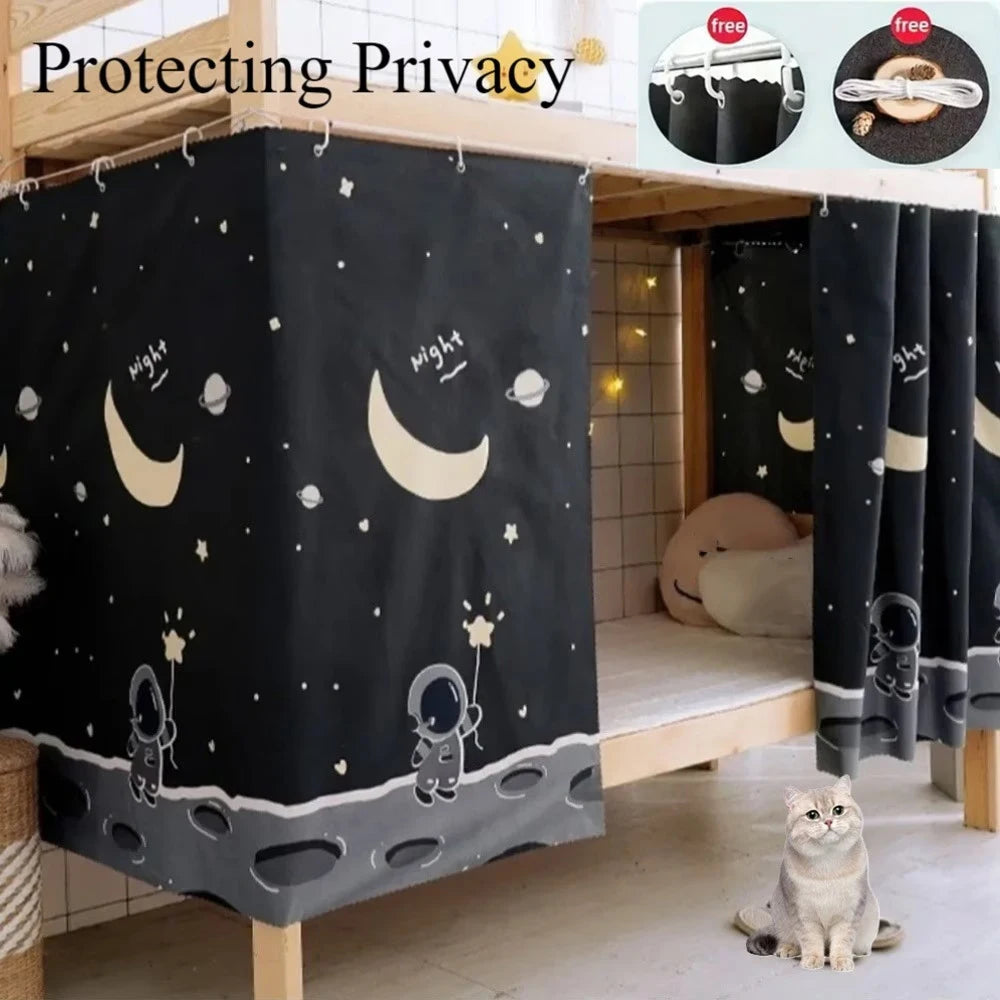 Astronaut Blackout Bed Curtain – Bunk & Dorm Privacy Curtain Bed Privacy Curtain Babs
