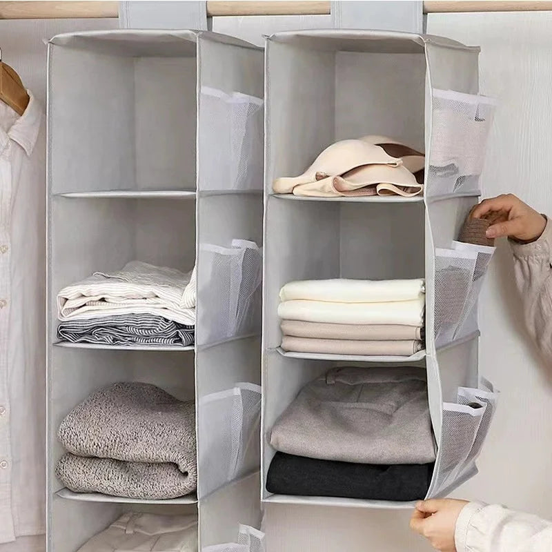 Foldable Hanging Closet Organizer – Clothes, Bags & Shoes Closet Hanging Organizer Babs