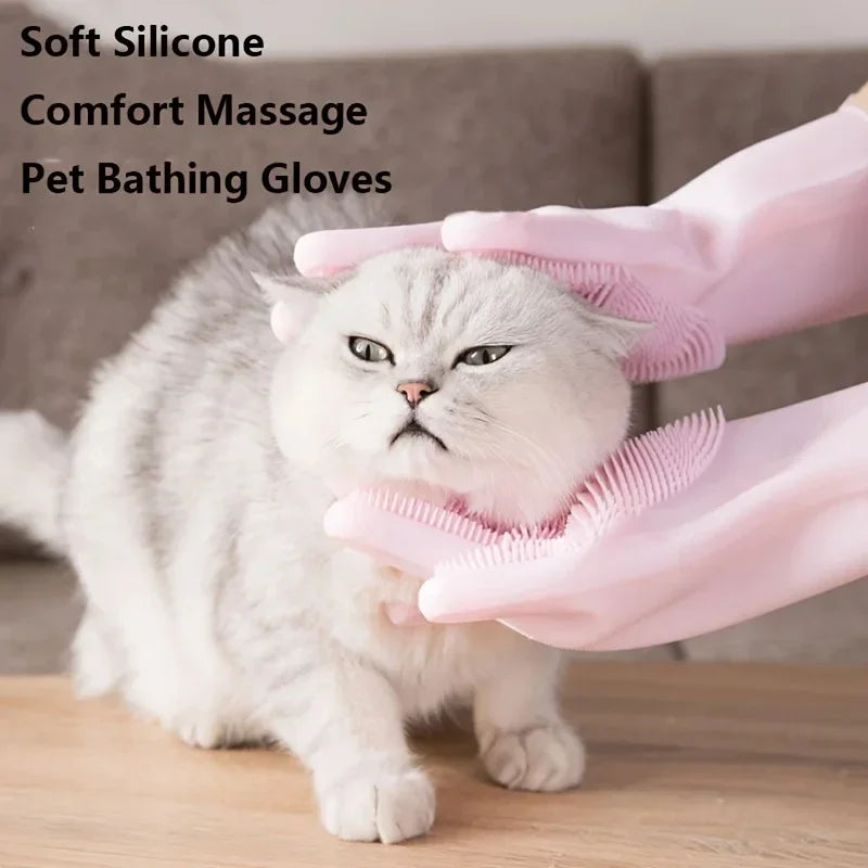 Silicone Pet Grooming Glove – Dog & Cat Hair Removal Brush Pet Grooming Glove Babs