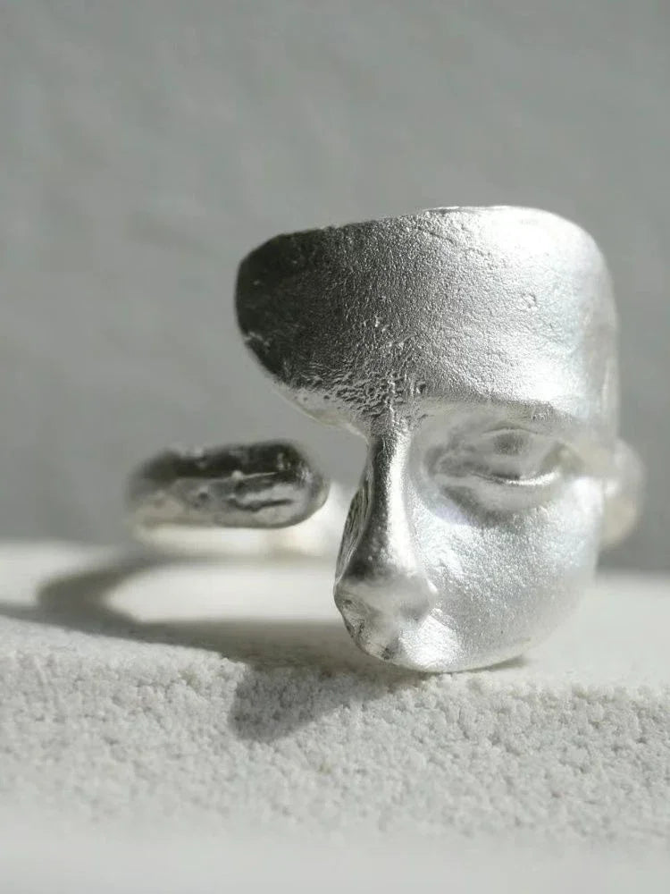 Mystical Masked Face Open Ring – Goth Copper Jewelry Fashion Ring Babs 1pcs 1 resizable