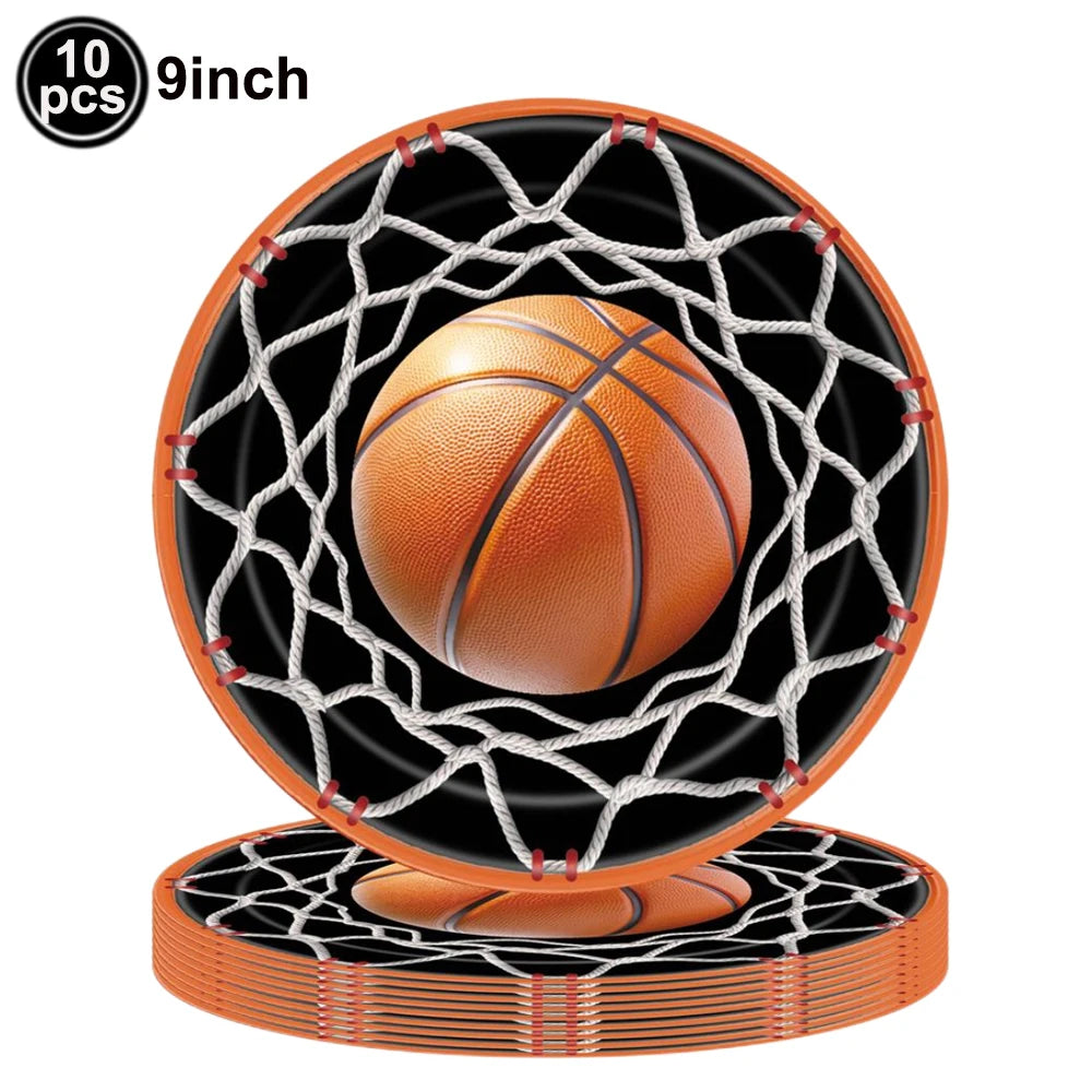 Basketball Birthday Party Decor – Foil Balloon, Banner & Swirls Party Decoration Set Babs Dark Khaki As pictures show