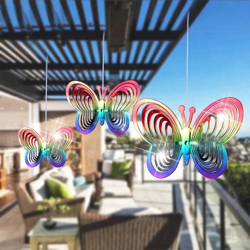 Heart Butterfly Wind Spinner – Bird Deterrent Garden Ornament Garden Wind Spinner Babs