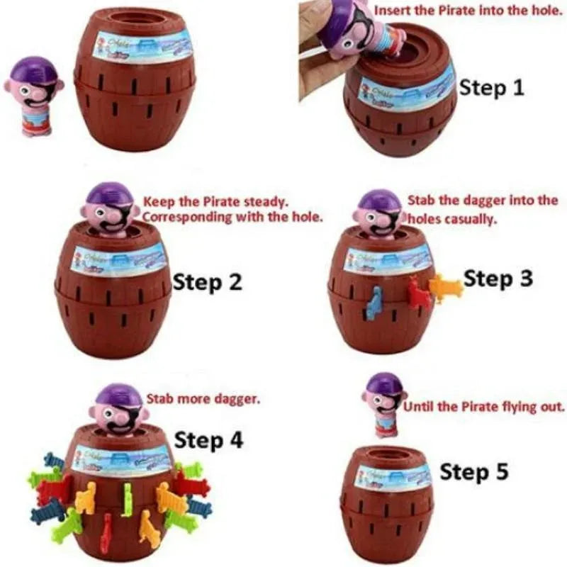 Pirate Barrel Pop-Up Sword Game Toy – Fun Gift for Kids Barrel Pop-Up Game Babs