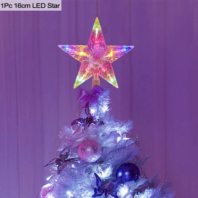 Christmas Tree Top Star LED Light Topper – Xmas Ornament Christmas Tree Topper Babs 16cm multicolor