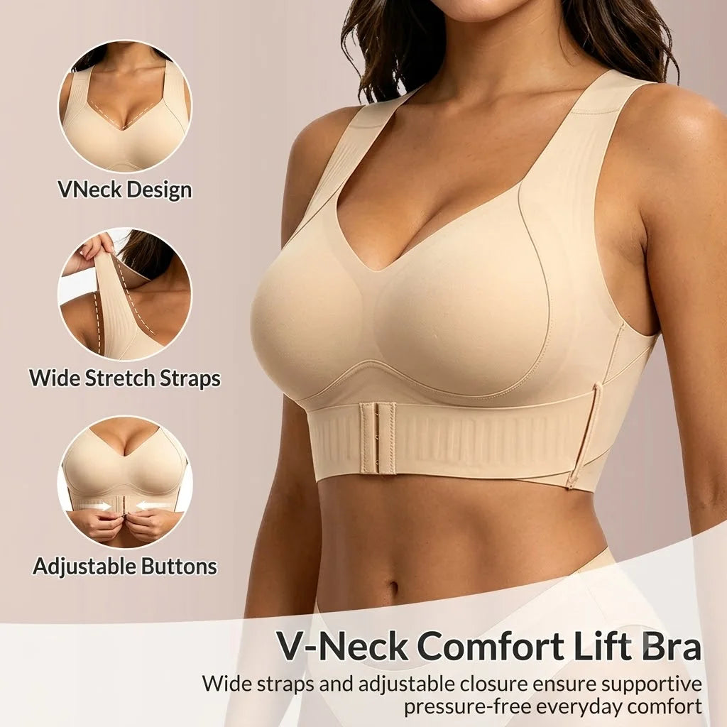 Women's Push Up Bralette – Front Closure, No Underwire, Back Support Push Up Bralette Babs