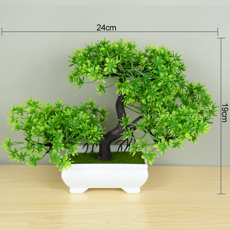 Artificial Potted Bonsai Plant – Fake Green Tree Desk Ornament Artificial Bonsai Plant Babs N