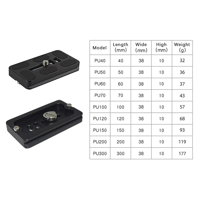 Aluminum 1/4" Quick Release Mount Plate for Tripods Camera Mount Plate Babs