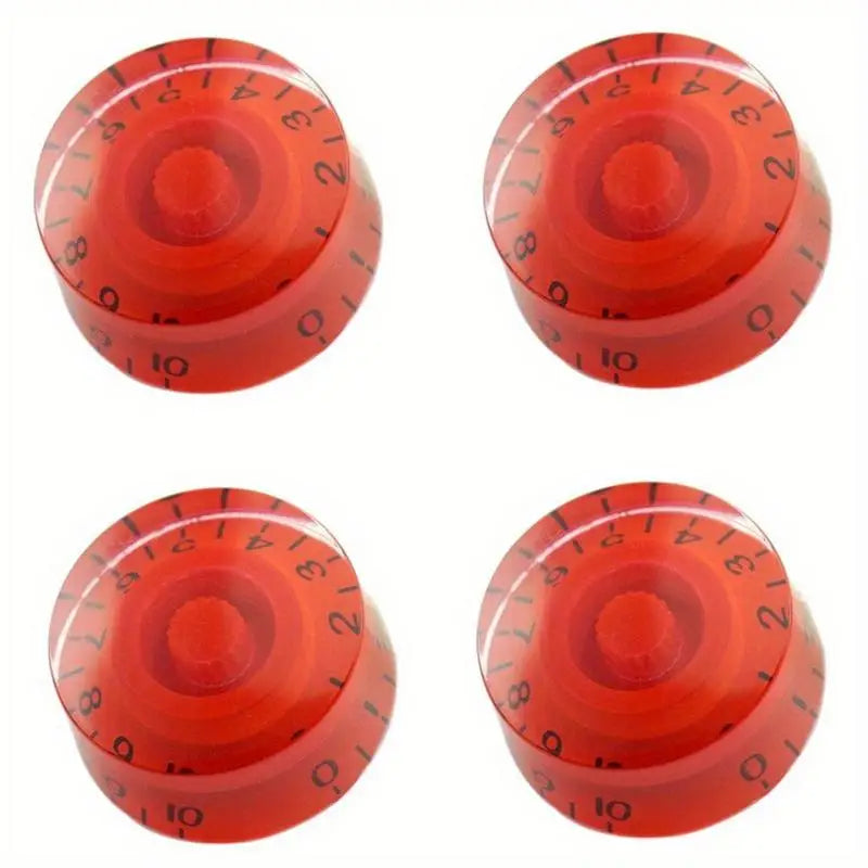 4pcs Electric Guitar Volume & Tone Knob Caps | ABS Plastic Guitar Knob Caps Babs red